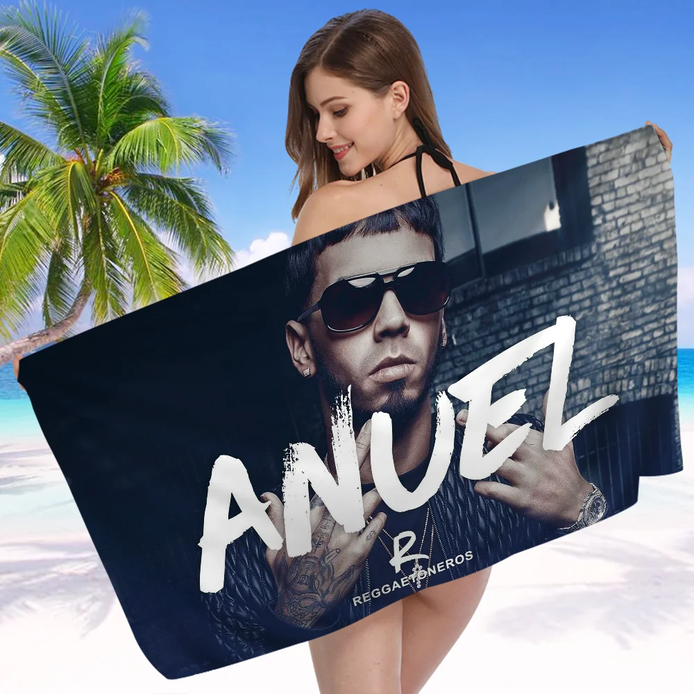 Rapper Anuel AA Bath Towel Microfiber Soft Water Absorbing Breathable For Girl Kids Decorative Cartoon Beach Towel 6