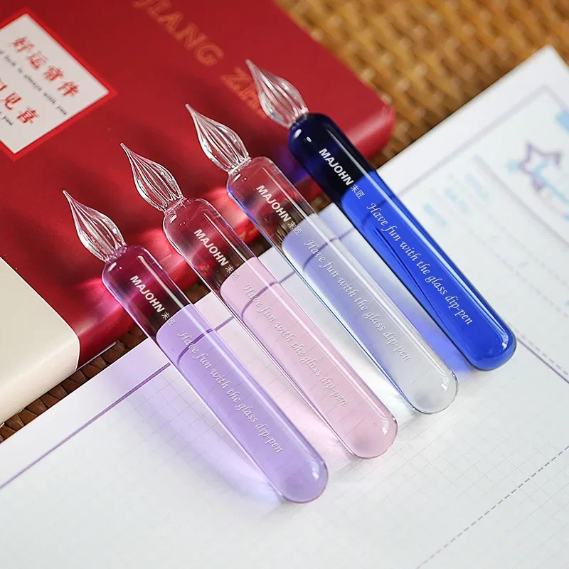 마조안/모지앙 스틱 글라스 딥펜 컬러 잉크 워시펜 컵 세트 선물 상자 핸드 텐트 드로잉 훅 라인 플라워 바디 영어