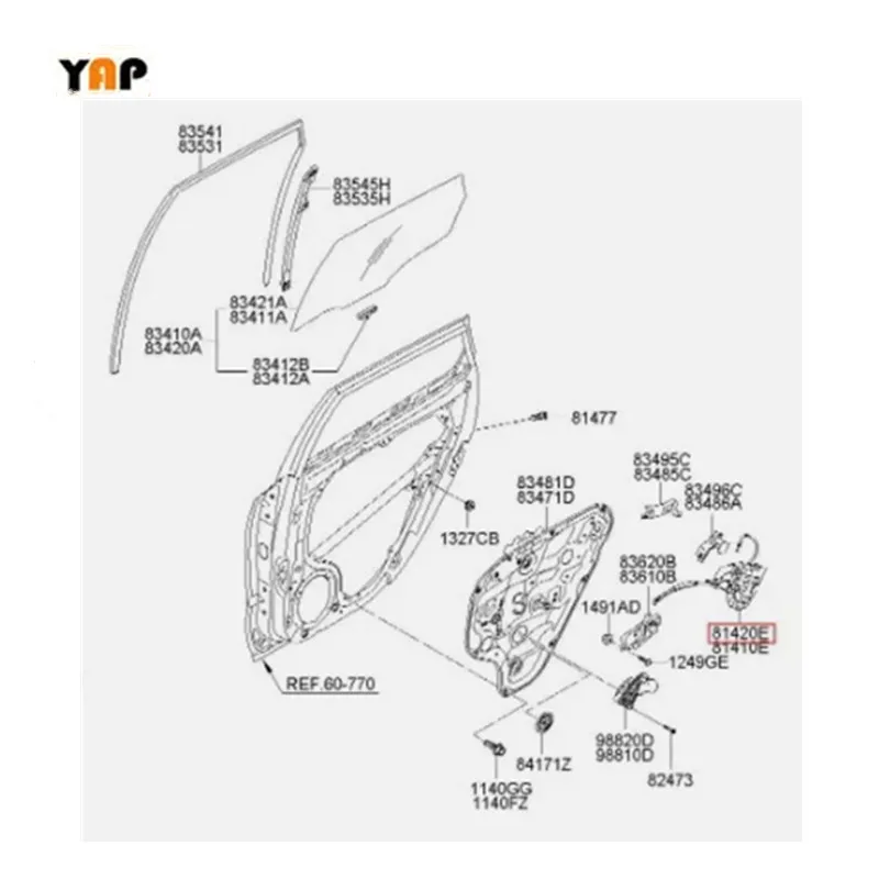 현대 i30/i30 CW 81310-2L030 2007-2012용 새 래치 및 액츄에이터 ASSY-전면 도어 왼쪽