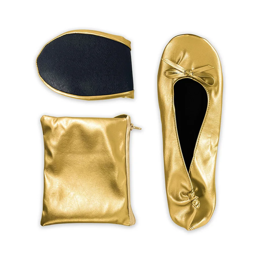 USHINE Women Portable Fold Up Ballerina Flat Shoes Roll Up Foldable Ballet After Party Shoes For Bridal Wedding Party Favor 6