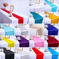 1pc Multicolor Satin Table Runner Autumn Table Runner For Dining Table Christmas Wedding Decoration Red chemble mariage 30*275cm 1