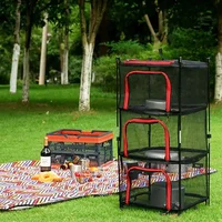 4 Layer Foldable Net Drying Outdoor Camping Clothes Food Drying Net Saving Rack Space Bracket 4-corner Storage Hanging Mesh Net 1