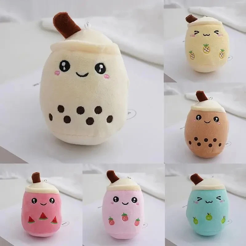 12cm Cute Milk Tea Cup Plush Toys Soft Stuffed Plushies Toys Kawaii Hanging Boba Key Chain Backpack Pendant Toys Gifts for Kids 2