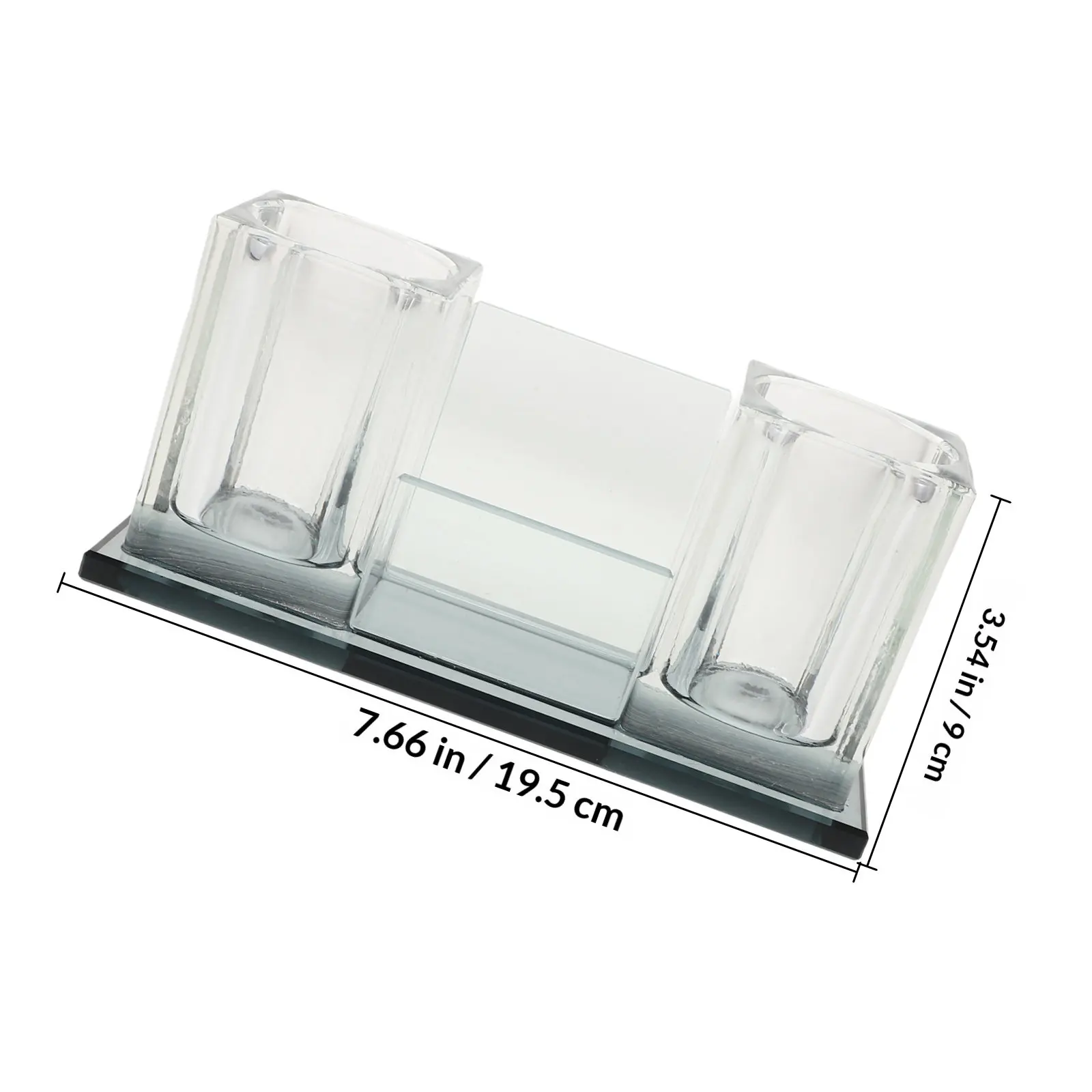 안정적인 2슬롯 아크릴 데스크탑 마이크 스탠드, 헤비 베이스 마이크 홀더 (사무실, 가정, 스튜디오, 테이블탑 무선/유선 마이크용)