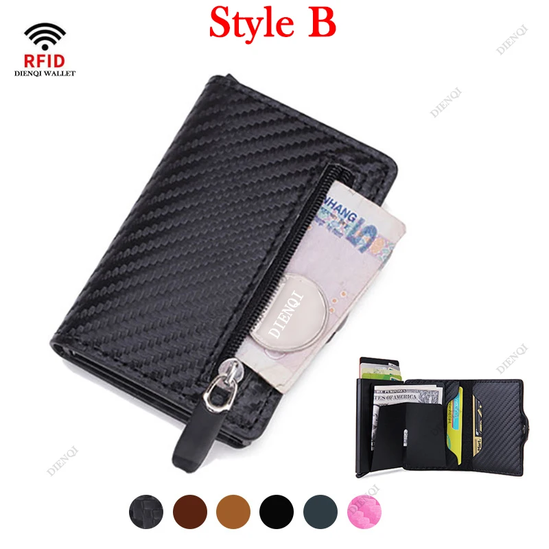 Carbon Fiber credit card holder Smart Rfid Minimalist Wallet Case Money Clip Men Women Slim Cardholder Bank Creditcard Case