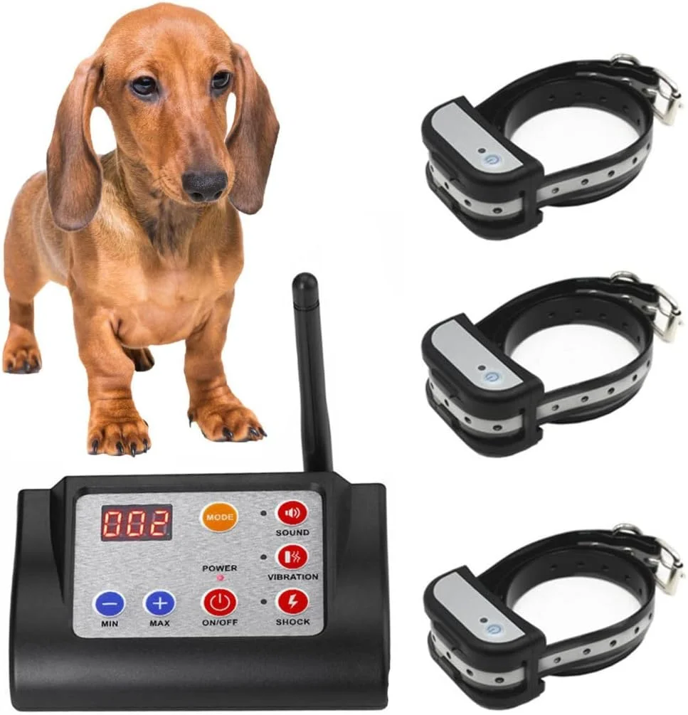 Wireless Dog Fence Electric Pet Containment System Shock Collars For 3 Dogs Adjustable Range 1