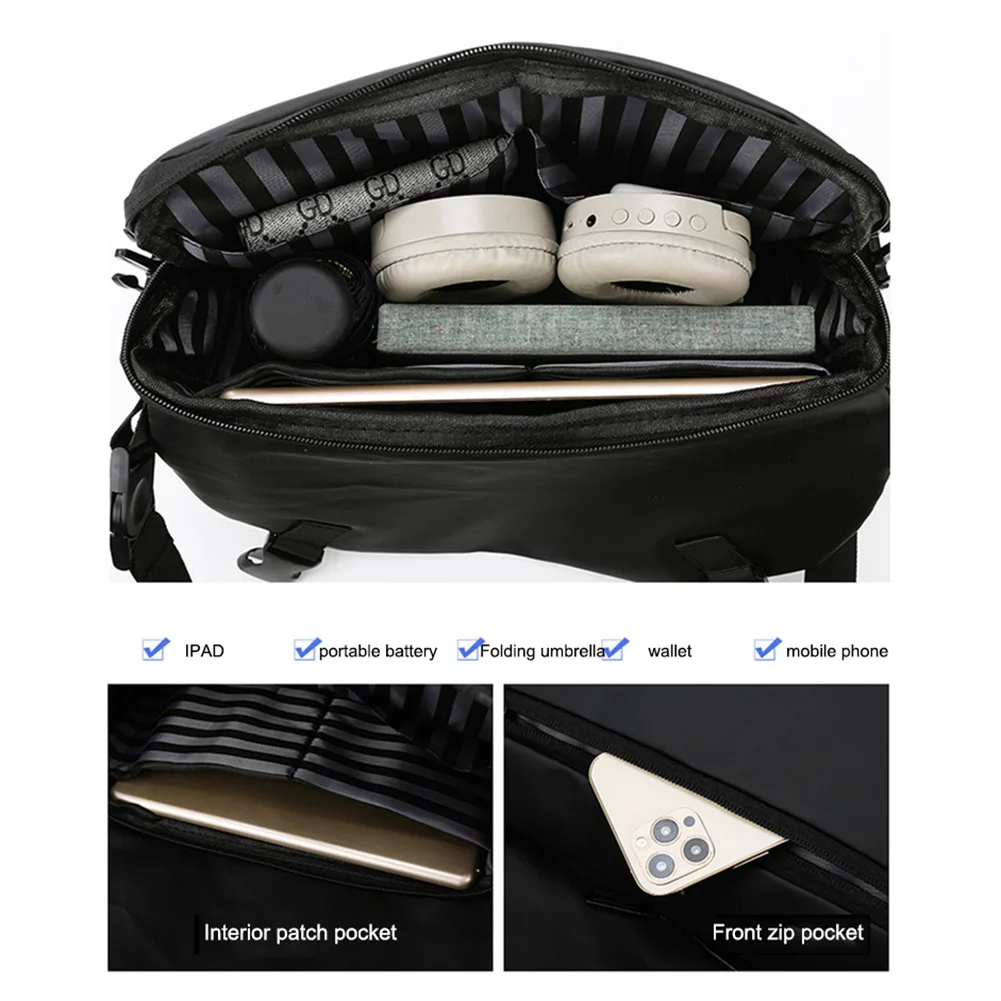 Borsa a tracolla da uomo Borsa a tracolla con cuscino Oxford di grande capacità Impermeabile Traspirante Durevole Resistente ai graffi per_voghion.com