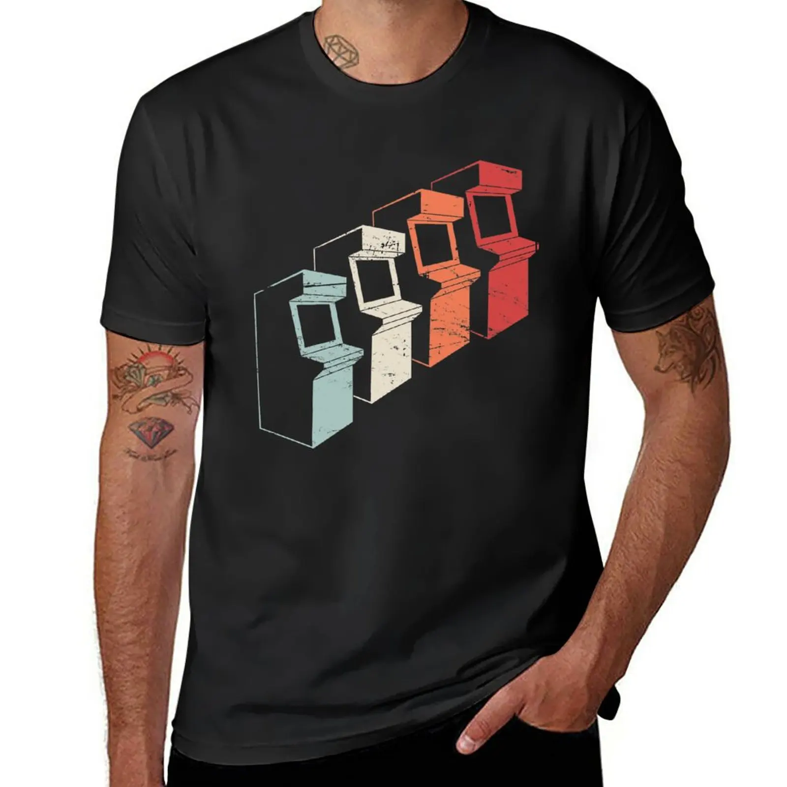 T-Shirt Vintage Anni '80 Arcade Machines T-Shirt Sublime Mens Graphic T-Shirt Anime