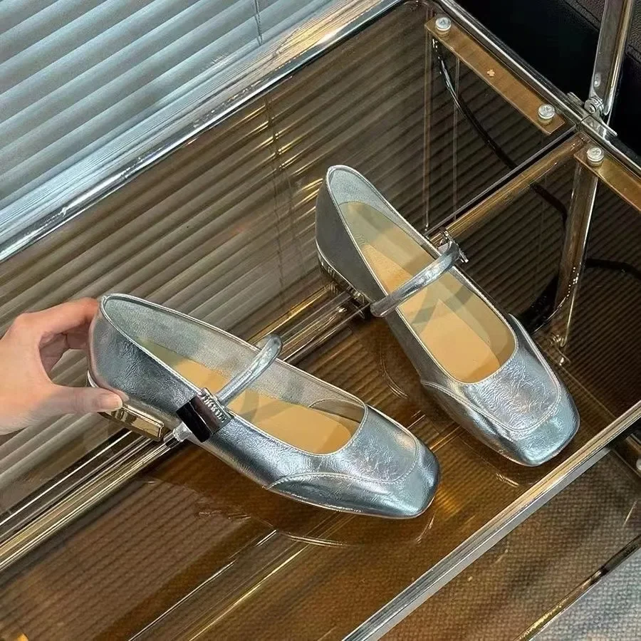 

Удобные и элегантные туфли на плоской подошве: Туфли Мэри Джейн в британском ретро-стиле с пряжкой «одно слово», женские туфли на плоской подошве