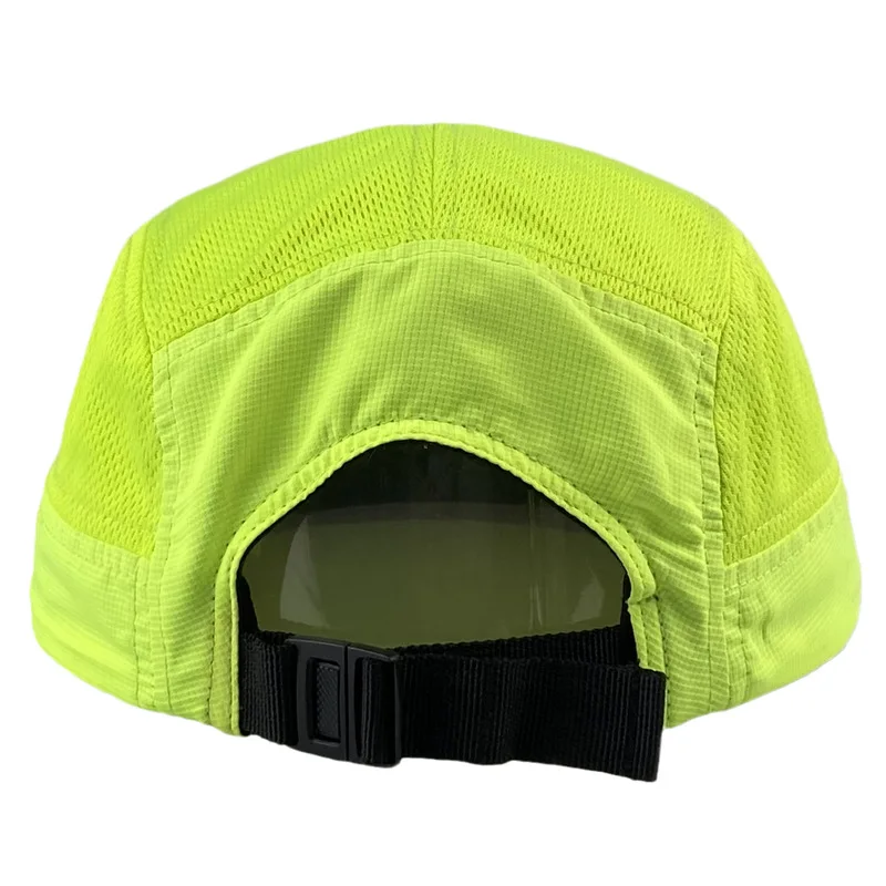 Custom Logo Fluorescent Baseball Caps For Men Women Quick Dry Flat Brim 5 Panel Snapback Hats Adjustable Hip Hop Skateboard Cap 6