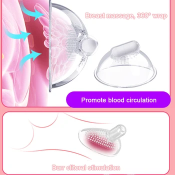 Nipple Massage Vibrator Clitoris Stimulator, Oral Sex Adult sex toys Breast Pump Enlargement Licking Nipple Vibrator for Women 4