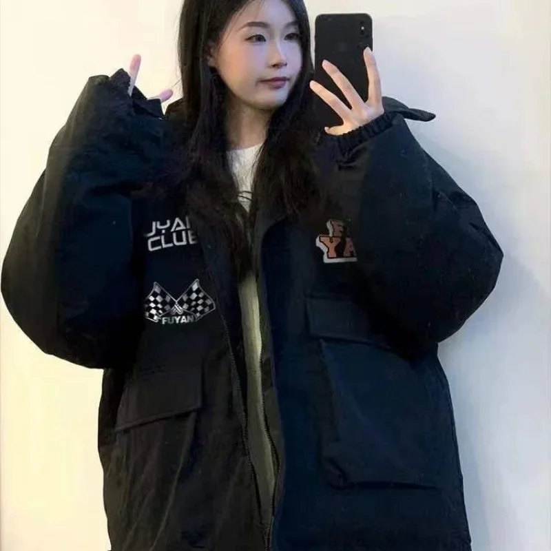 Winter Coat for Women Coats Parkas Jackets Hooded Cotton Padded Jacket Warm Loose Korean Fashion New 2022 American