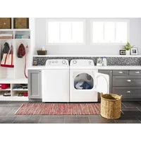 6.5 cu. ft. Front Load Electric Dryer with 11 Drying Cycles,White,Easy to use and handle 2