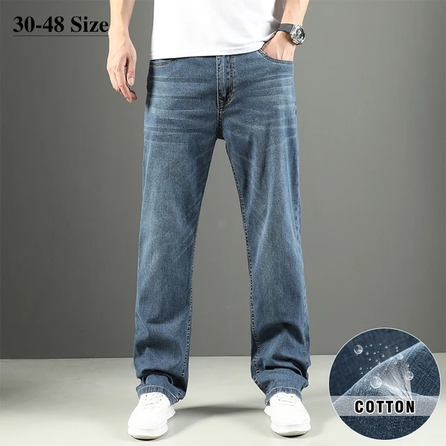 8xl Oversize Baggy Jeans Mens Plus Size Denim Loose Trousers Fashion Elastic  Waist Black Jeans Husband Big Pocket Casual Pants - Jeans - AliExpress
