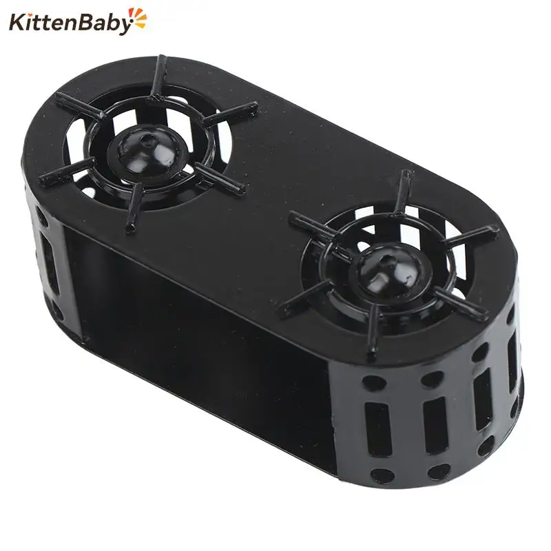 1:12 Dollhouse Miniature Scene Cooker Double Stove Mini Kitchen Black Metal/Plastic Stove Dolls House Kitchen Accessories