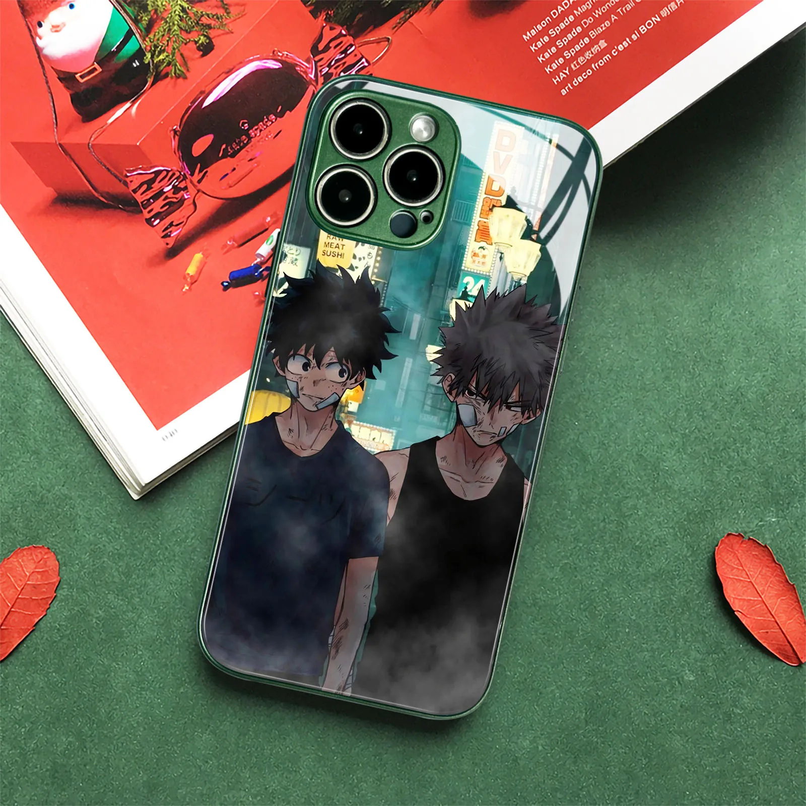 Bakugo Anime Deku Manga Colors Tpu Custodia In Vetro Temperato Verde Per Iphone 15 14 11 Pro Max 7 8 14 15 Plus 12 13 Mini Xr Xs