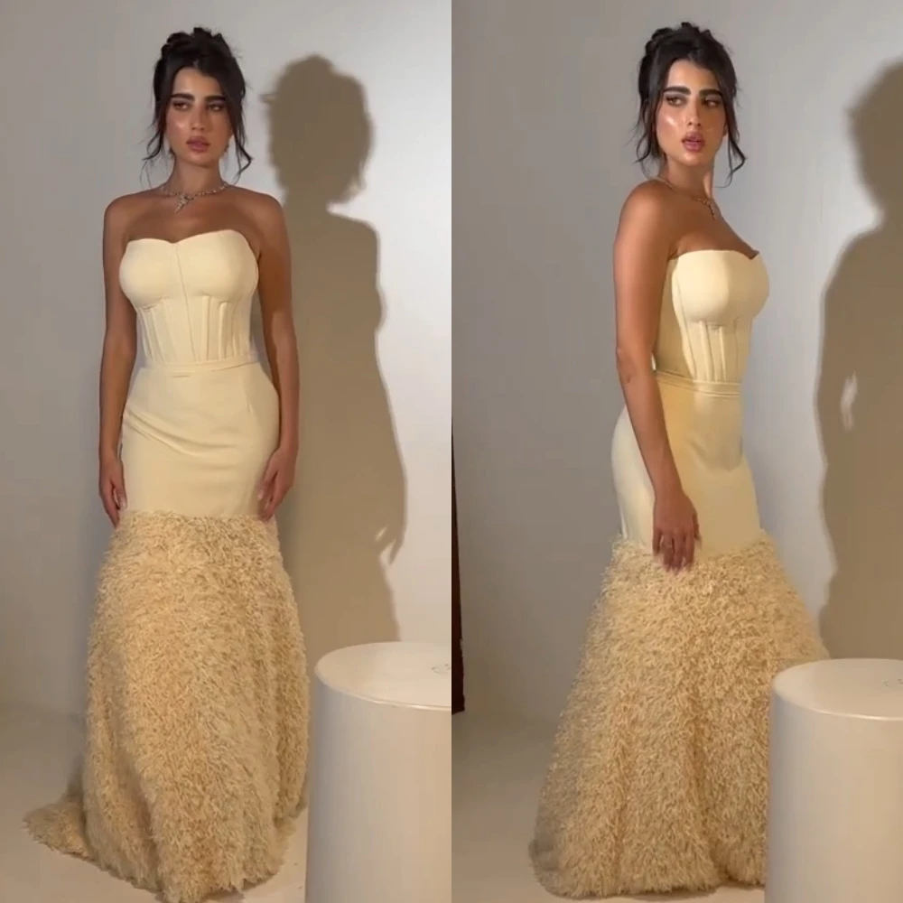 

Exquisite High Quality Strapless A-line Floor Length Formal Ocassion Gown Satin vestidos longos para eventos