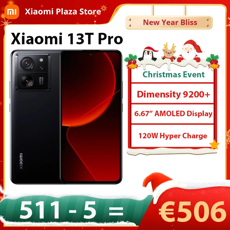 Xiaomi-cámara Leica 13T Pro 5G de 50MP, versión Global, Pantalla AMOLED de 144Hz, batería de 5000mAh, hipercarga de 120W, IP68