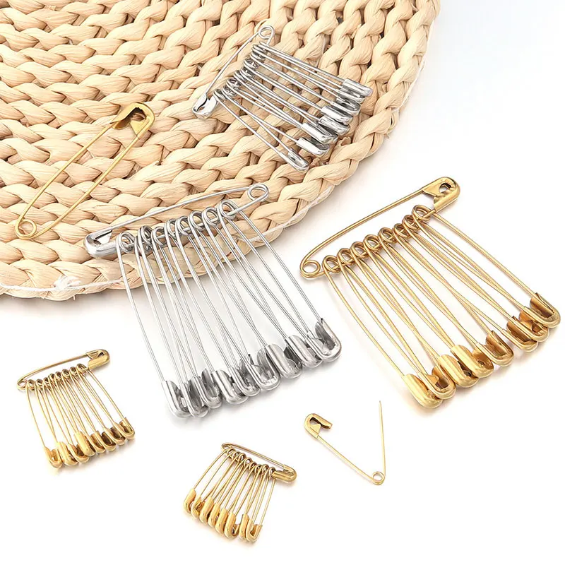 100Pcs 실버 녹 방지 내구성 안전 핀 멀티 크기 19mm 22mm 27mm 32mm 38mm 45mm 55mm DIY 공예 봉제 액세서리