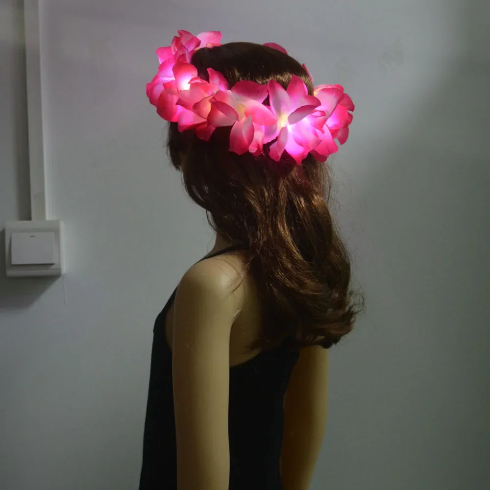Editbar 5 fasce per capelli con corona di fiori a LED, con 3 modalità