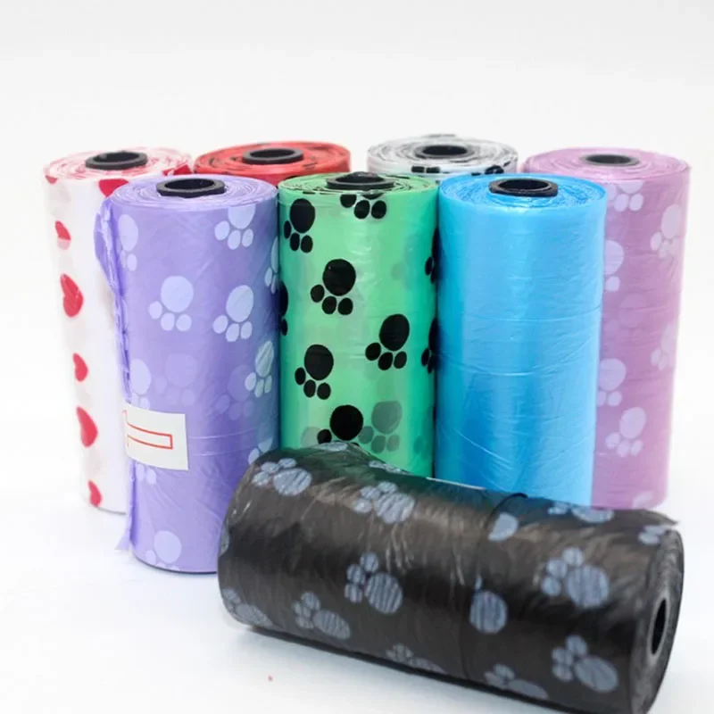 1 Roll 15pcs Pet Poop Bag Multipurpose Carrier Garbage Clean Dog Waste Poop Bag Dog Accessories Pet Supplies Trash Bags