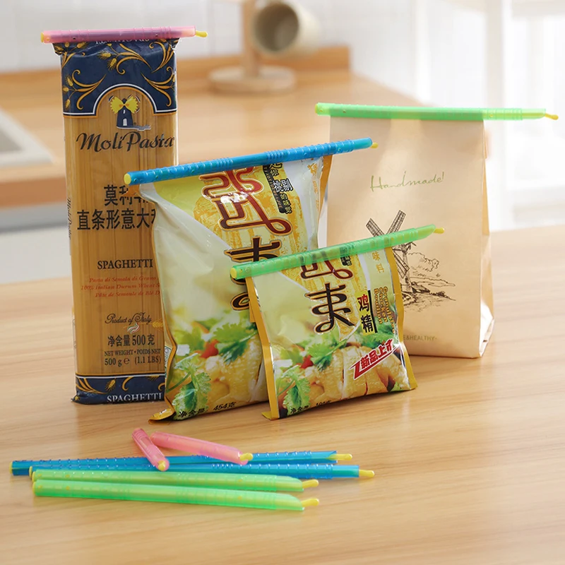 Middle Size 23CM 10PCS/LOT Anylock Gripstick Style Seal Food Bag Clips Household Kitchen Storage Plastic Sealing Rods Clipper 6