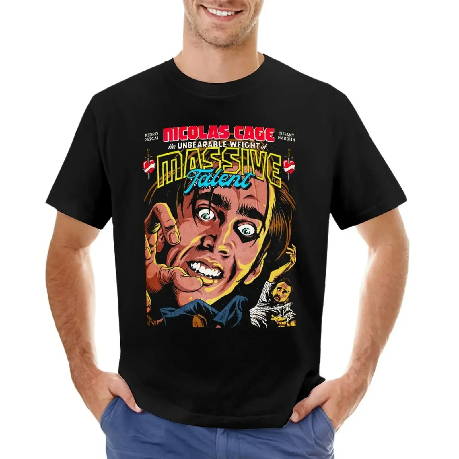 

The Unbearable Weight of Massive Talent Movie Poster T-shirt korean fashion summer tops Men's t shirts