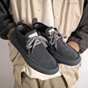Men's Suede Genuine Leather Casual Shoes Lace-up Men Light Comfortable Driving Flats Mens Outdoor Oxfords Shoe 5