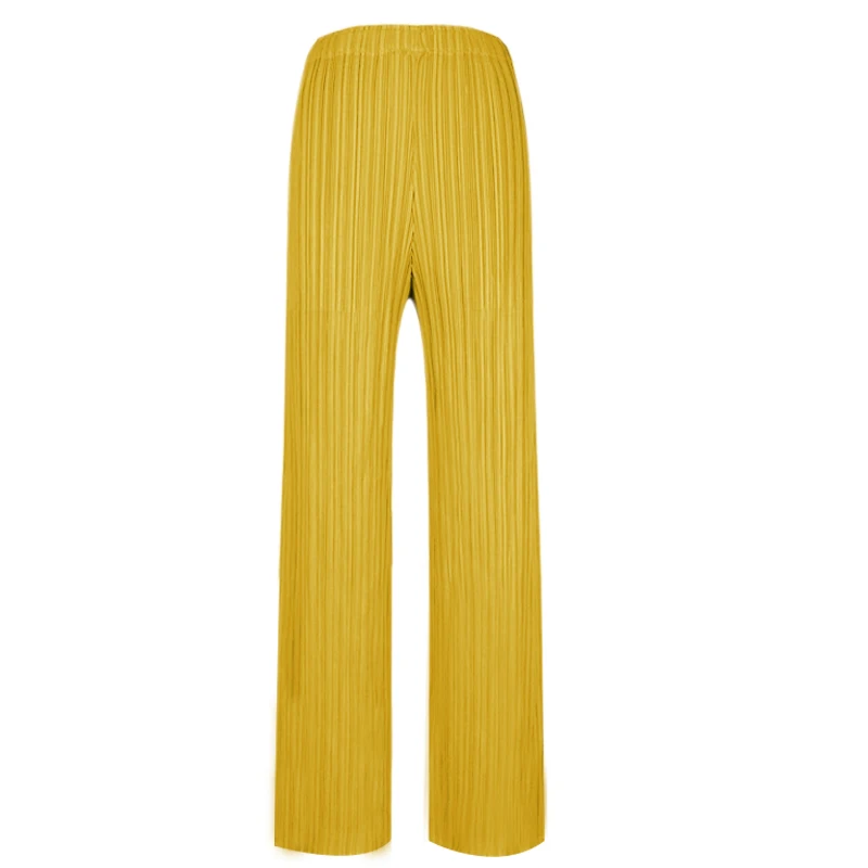 Miyake Women's Casual Elegant Designer Streetwear Loose Plus Size Straight Pleated Pants Trousers Spring Summer Autumn New 2