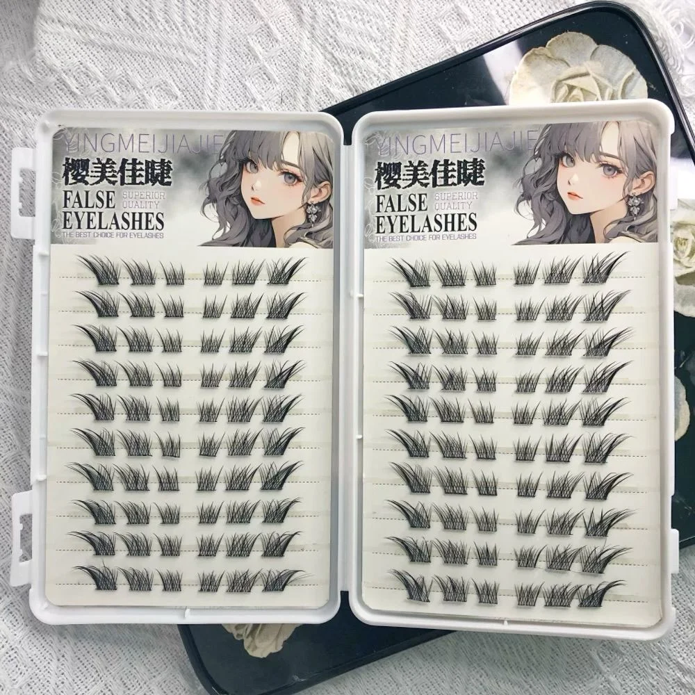 Large Capacity Self-Adhesive  Glueless False Eyelashes Fluffy Fox Eye Natural Volume Lashes Reusable Easy Removal