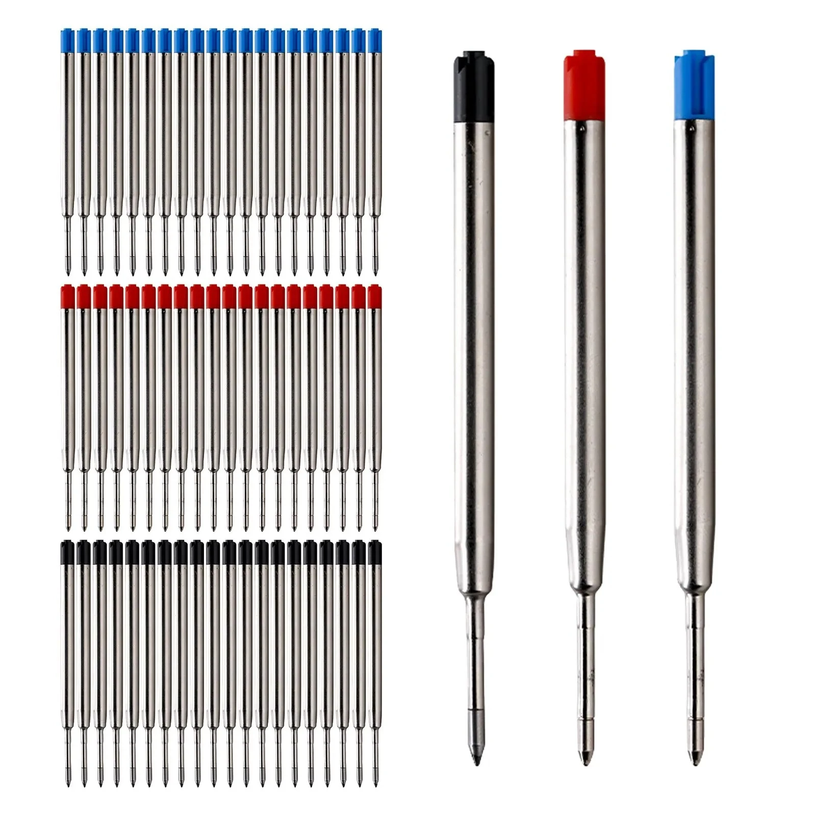Ballpoint pen refills 20pcs L:3.9 In medium point blue red black ink rods for Parker pens for writing office stationery