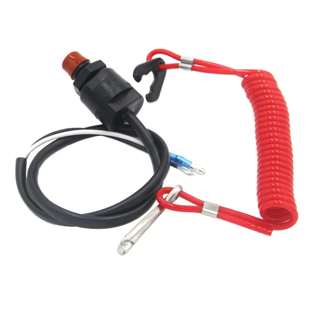 

Boat Outboard Switch Engine Motor Lanyard Kill Urgent Stop Button Safety Connector Cord Compatible for Yamaha Suzuki Honda