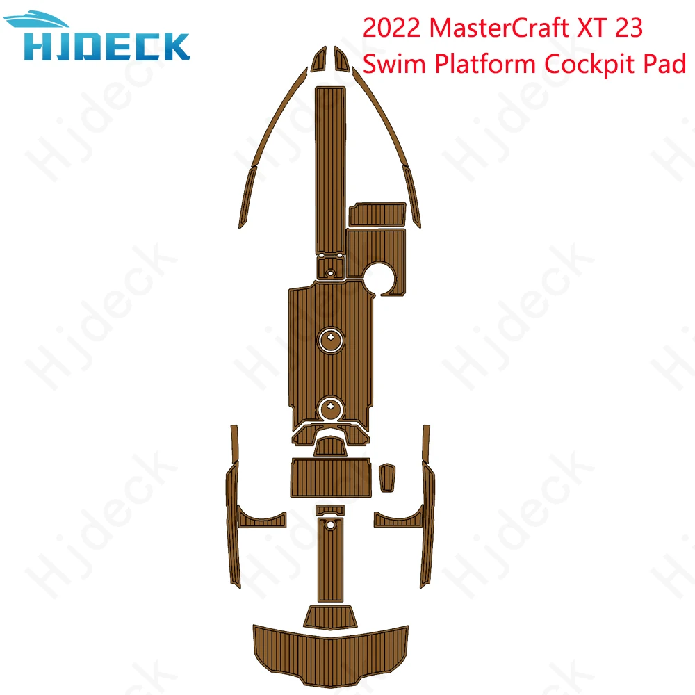 

2022 г., MasterCraft XT 23, планшетофон для плавания, искусственная лодка, пена EVA, Тиковый напольный коврик коричневого цвета