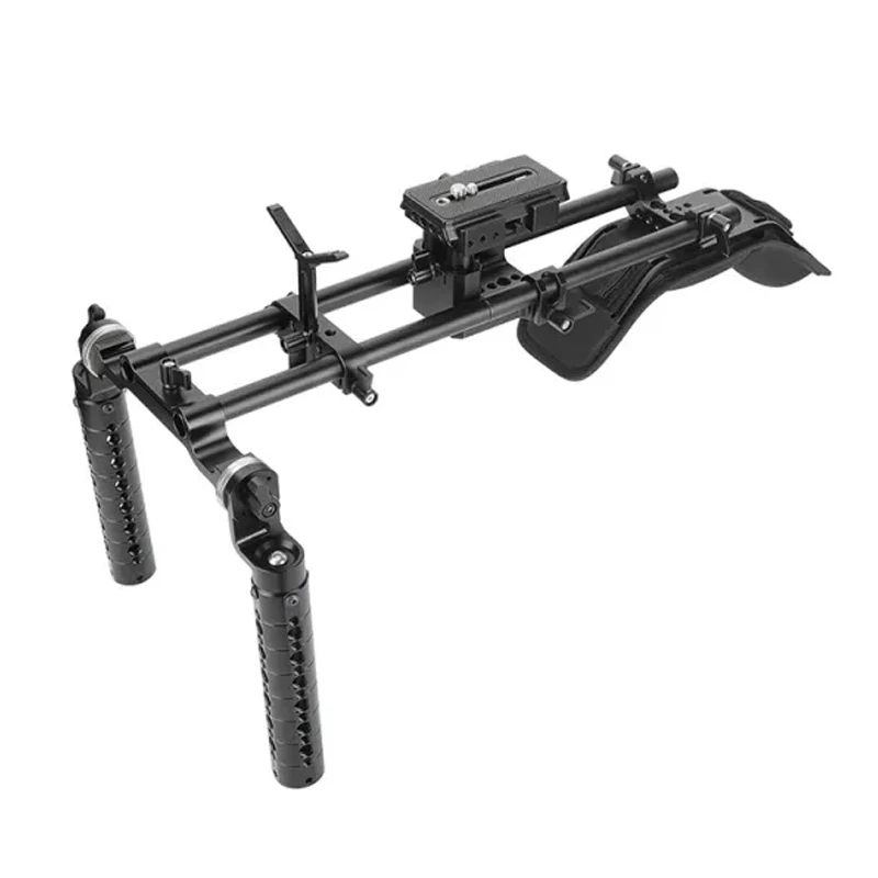 

KAYULIN Handheld Shoulder Mount Rig With Manfrotto Quick Release Baseplate Dual ARRI Rosette Aluminum Cheese Handgrip