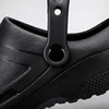 2023 New Solid Black Men Thick Soled EVA Nurse Doctor Shoes Chef Shoes Grass Removal Shoes Non-slip Slippers Men Sandal 44/45 3