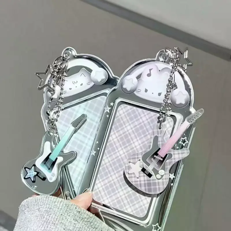 Kawaii 3 Inch Photocard Holder Bag Pendant Photo Frame Picture Display Stand Card Holder Student Keychain For Bag