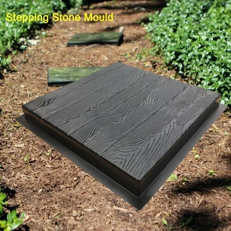 Imitation Wood Grain DIY Stepping Stone Mold Path Maker Paving Cement Brick Mold