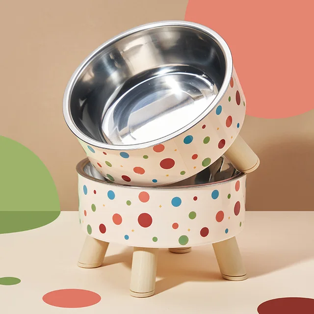 Cute Pet Food Bowl - Non-Slip & Anti-Tip Design, Detachable Feeding Dish for Cats & Dogs, Safe Durable 4