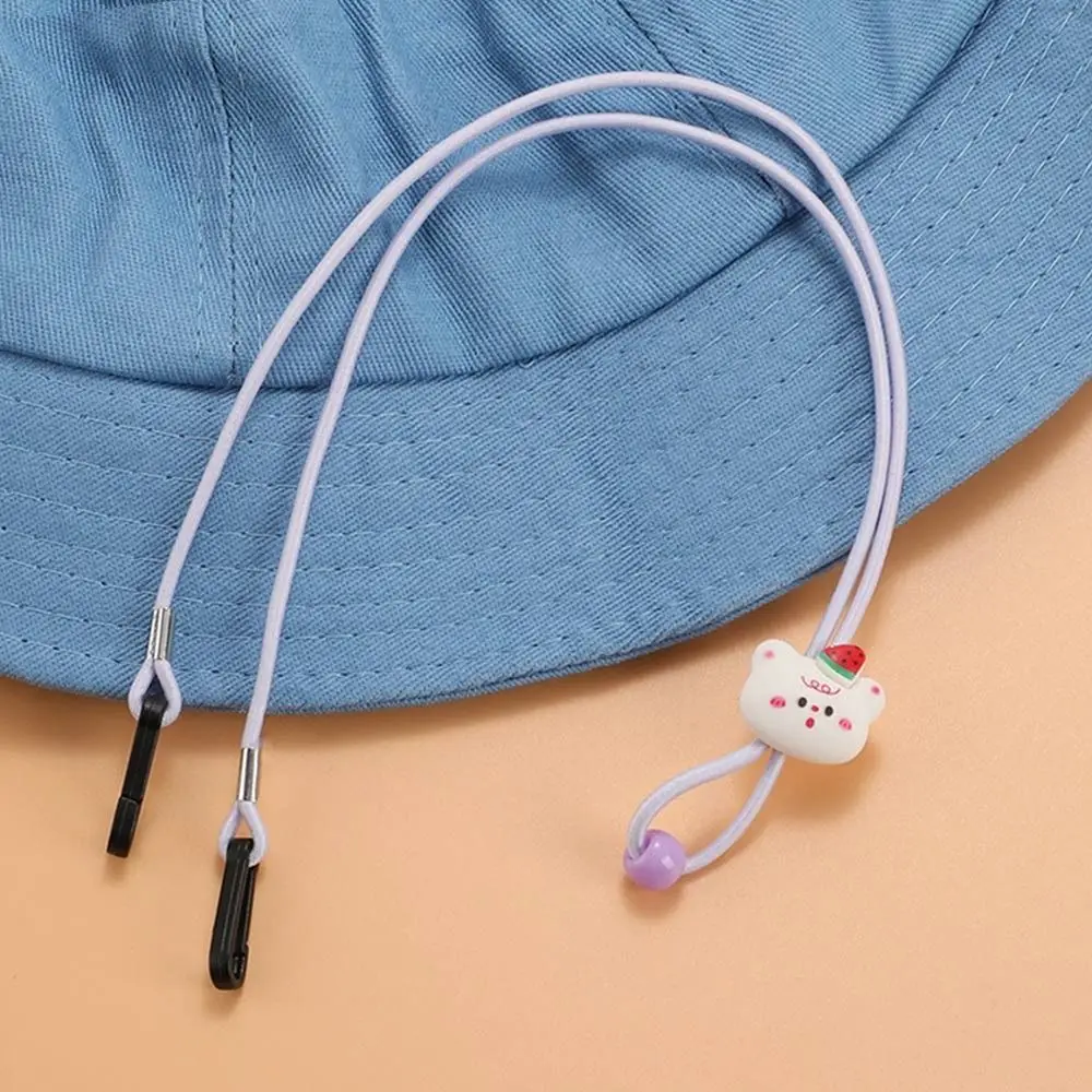 Anti-lost Hat Retainer Cartoon Elastic Hook Clips Hat Chin Cord Cute Replaceable Rope hat strap