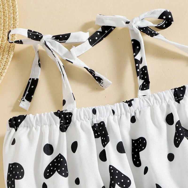 Baby Clothing Set cheap 2022 new children's belt fashion suit baby one-piece pants Summer girls' suspender love printed one-piece clothes newborn baby clothing gift set