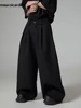 Mauroicardi Spring Autumn Oversized Long Black Flowy Baggy Wide Leg Pants for Mens Streetwear Loose Casual Soft Trousers 2024 1