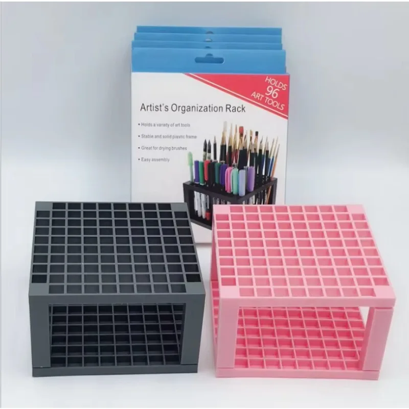 Create Pencil&Brush Holder Organizer Detachable 96 Hole Pencil Holder For Desk Pens Paint Brushes Colored Pencils Markers
