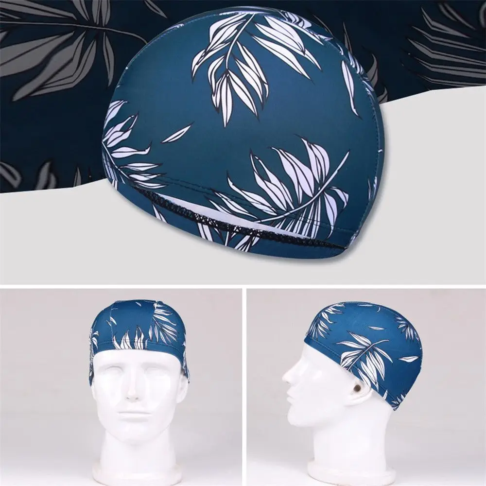 Atmungsaktive Schwimmen Kappe Frauen Blumen Gedruckt Lange Haar Kappe Schnell Trocken Sport Turban Elastische Nylon Bade Hut Schwimmen Pool Zubehör – Detail 4