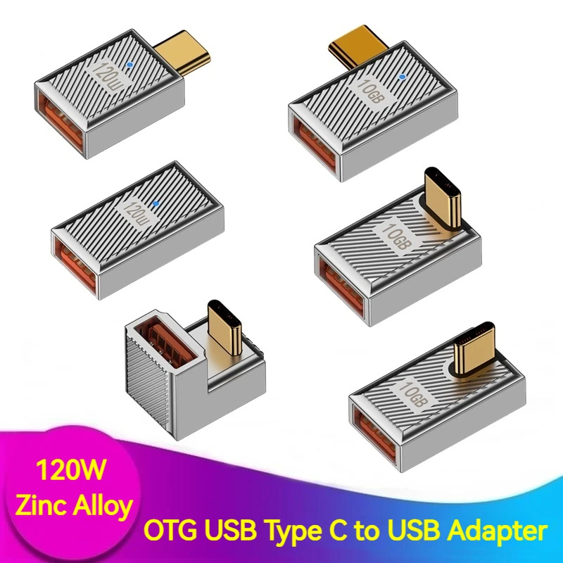 USB C타입 OTG 어댑터, 10Gbps 고속 데이터 변속기, 썬더볼트 C타입 U 디스크 변환기, 휴대폰 Vedio Macbook Air Pro, 120W