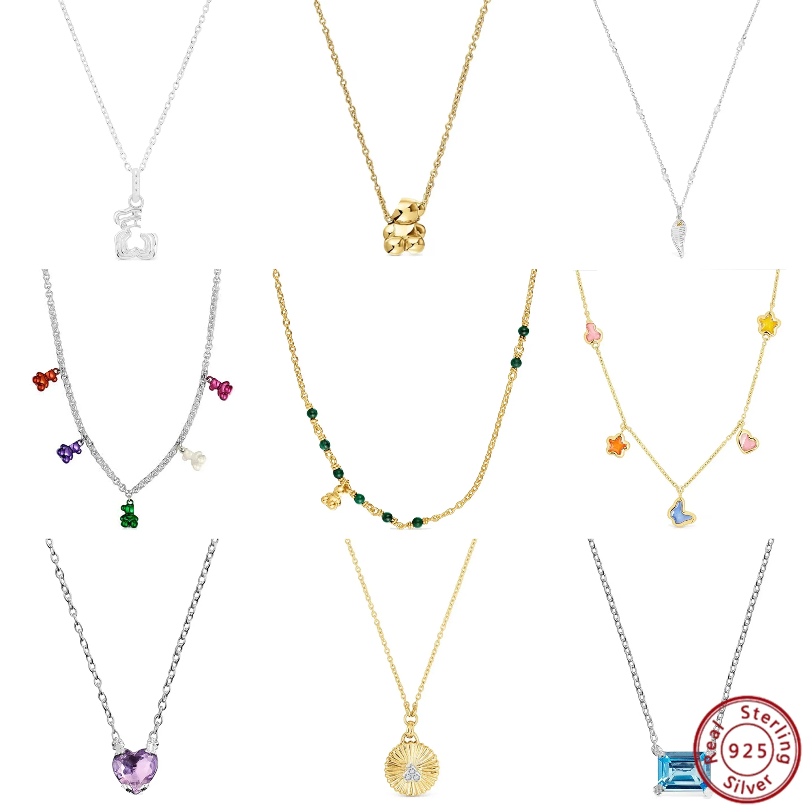 

Ожерелье с испанским медведем S925-универсальный аксессуар для любого наряда