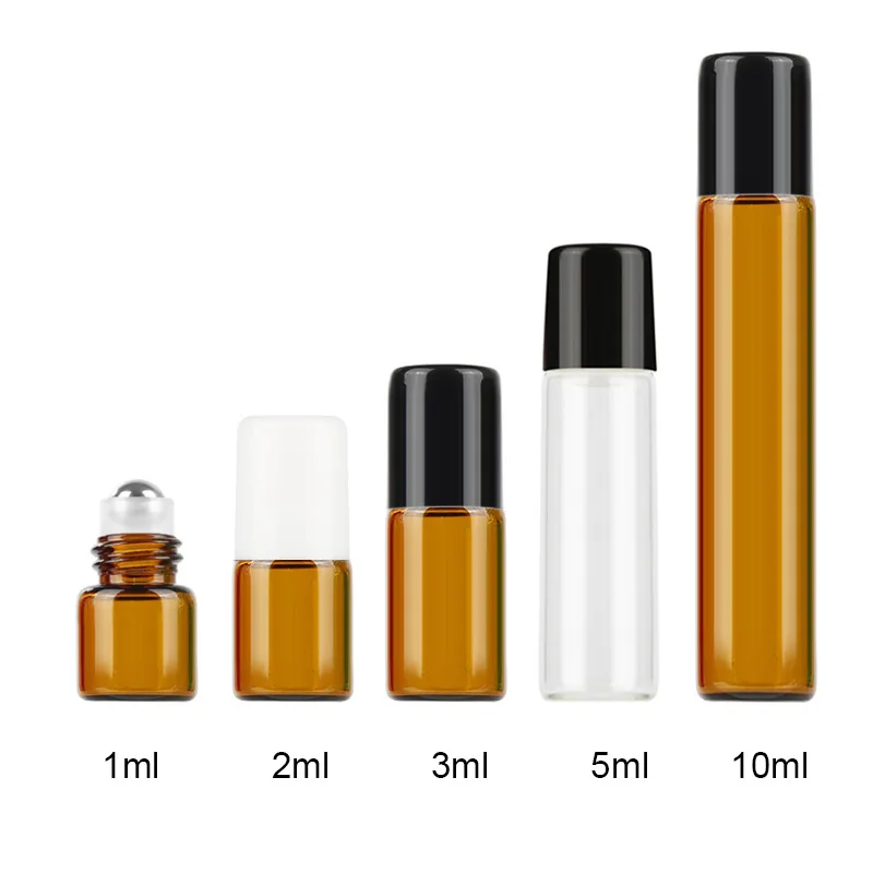 Perfume Bottle Perfume Refill Bottle Refillable Bottle Refillable Empty Bottle Refillable Perfume Bottle 5PCS/Pack Essential Oil Roller Bottles Portable Refillable Liquid Perfume Amber Glass Bottle 1ml 2ml 3ml 5ml 10ml