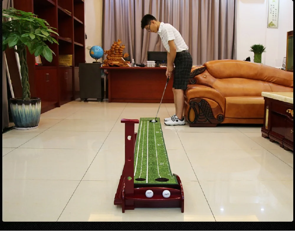 

PGM Golf Lawn Exercise Pad Set Indoors Putter Trainer Solid Wood Putting Mat Bring Back The Ball Track Gift 3m 3.5m TL001