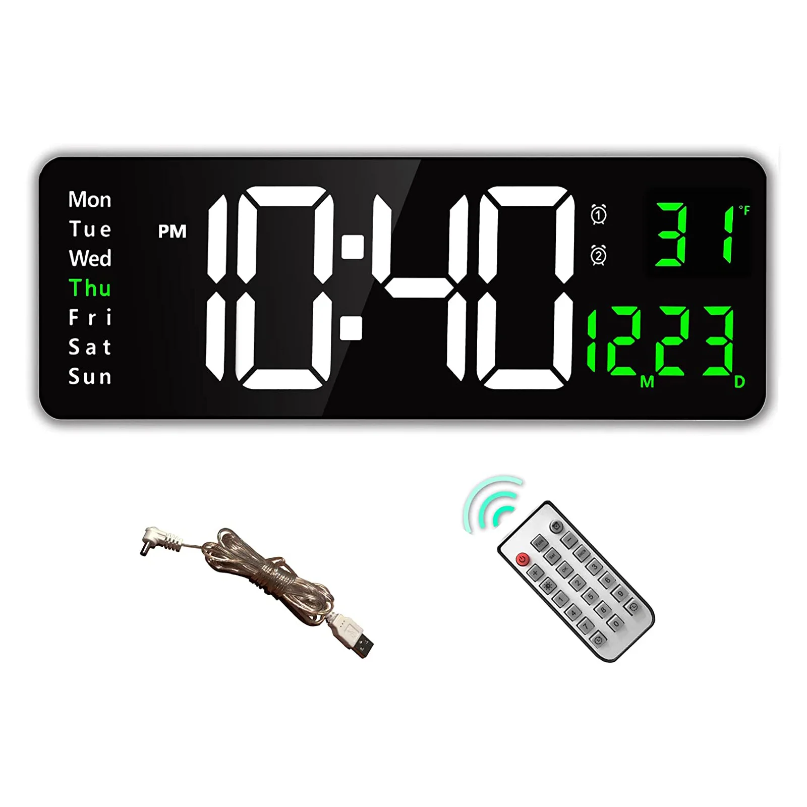 

Настенные цифровые настенные часы с дистанционным управлением, большие настенные часы с отображением даты и недели, функция отключения питания, настольные часы