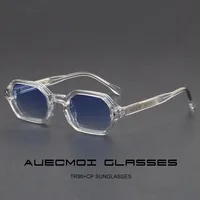 Lunettes de soleil hexagonales vintage classiques à rivets, petite monture, pour femmes et hommes, lunettes de soleil de luxe, marque de créateur, style punk populaire 1