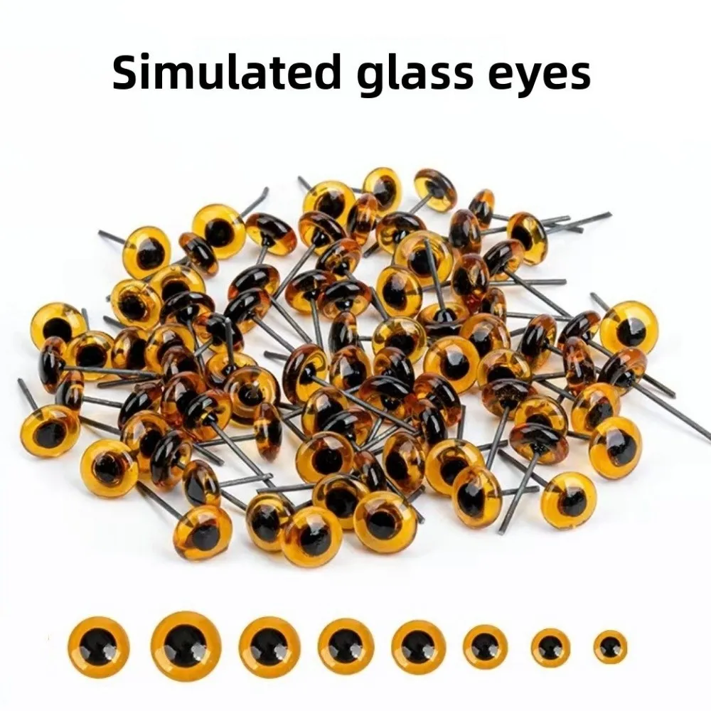 100PCS Creative 3-12mm Dolls Glass Eyes Glass Needle Felting Eyes Accessories DIY Safety Eye Cartoon Dolls